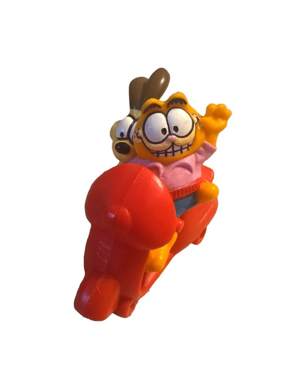 Vintage 1981 Garfield & Odie Riding on a Scooter McDonalds Happy Meal Toy 2 Pc